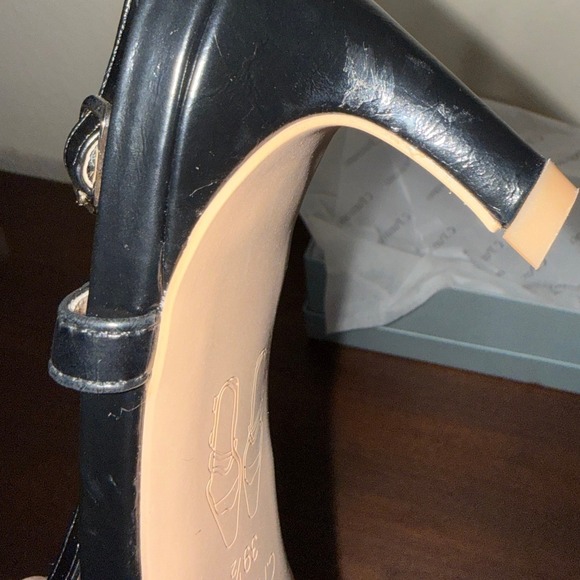 C Paravano Black Soft Leather Pointed Toe Slingback Kitten Heels Size 39.5 - Picture 6 of 9